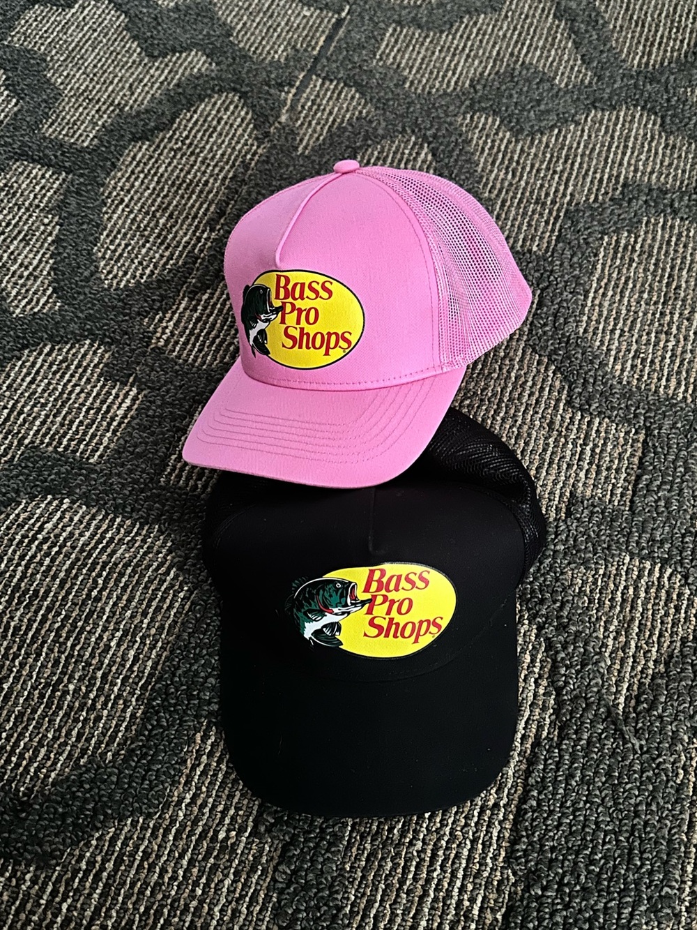 Bass Pro Shops Pink and Black Trucker Hats (Set of 2)
